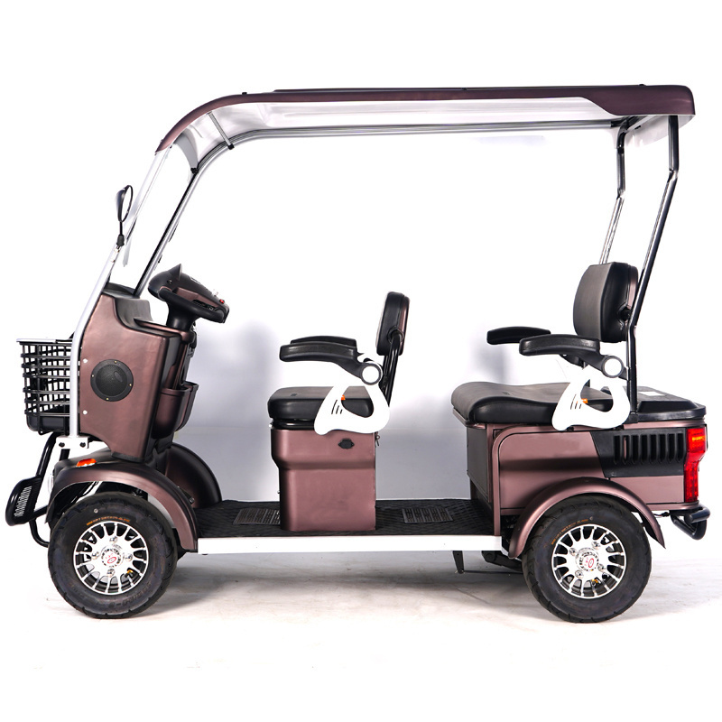 Wholesale 800W 48V 20Ah Electric Golf Cart Long Range Adult Electric Bike 4 Wheels Mobility Scooter With Roof