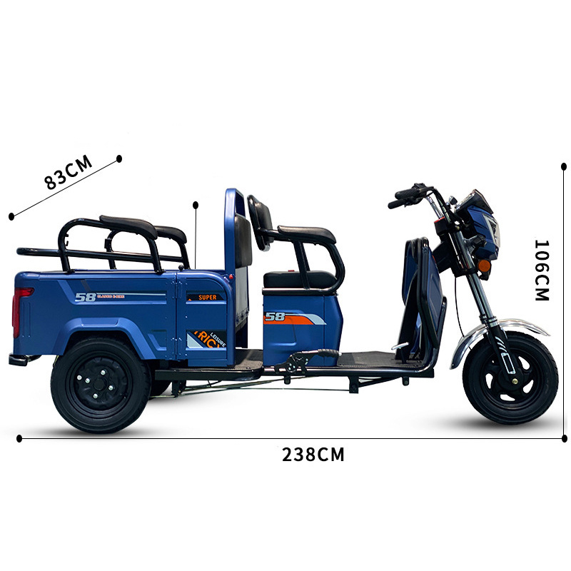 2023 New 3 Wheel Electric Motorcycle 600W 48V Electric Cargo Tricycle 3 Wheel Electric Bike For Adults