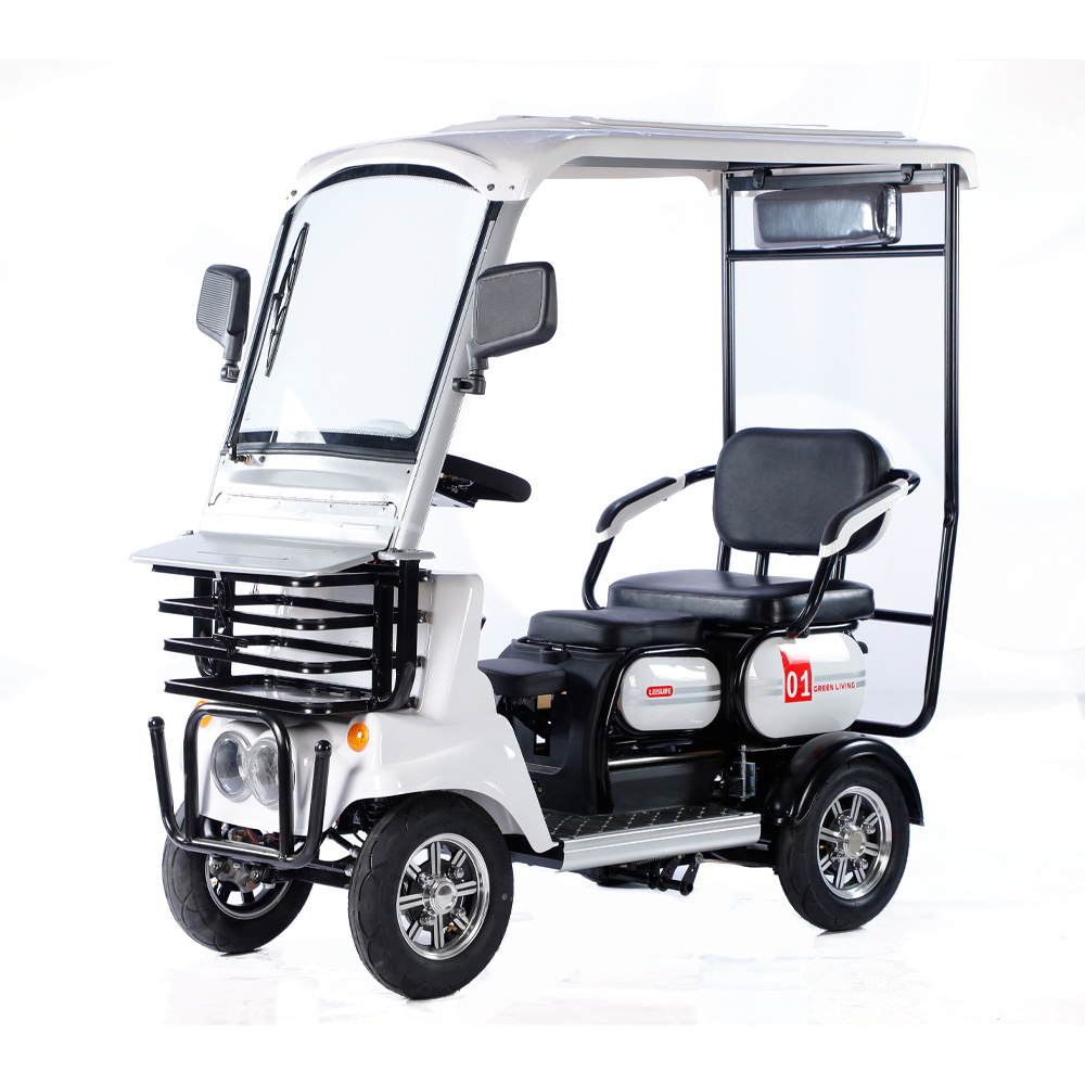 2024 Popular Electric Golf Cart 600W Electric 4 Wheel Ebike Adult Mobility Scooter With Roof