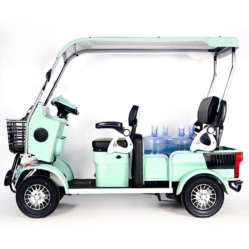 Wholesale 800W 48V 20Ah Electric Golf Cart Long Range Adult Electric Bike 4 Wheels Mobility Scooter With Roof