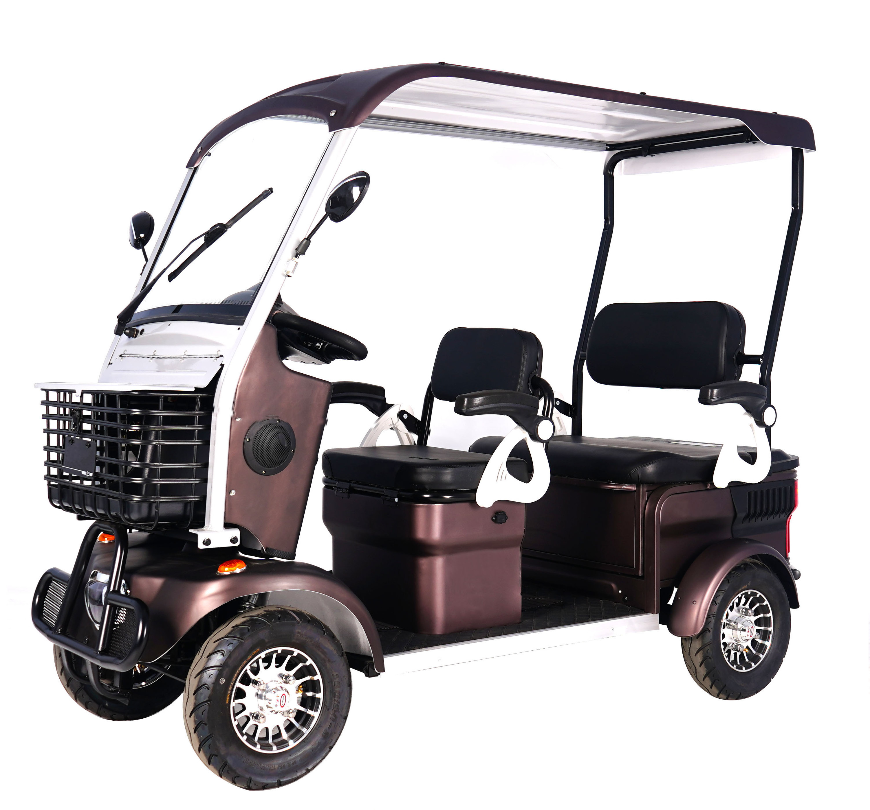 Wholesale 800W 48V 20Ah Electric Golf Cart Long Range Adult Electric Bike 4 Wheels Mobility Scooter With Roof