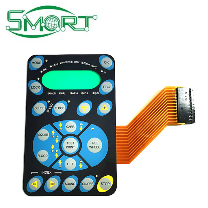 Smart Custom LED Membrane Keyboard FPC circuit membrane switch Graphic Overlay With Adhesive Sticker