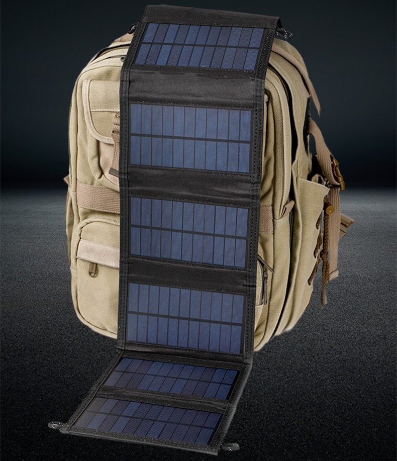 Charging Board Photovoltaic Single Crystal 5V 9V 30W Mobile Phone Fast Charging Outdoor Folding Mobile Power Supply Solar Panel