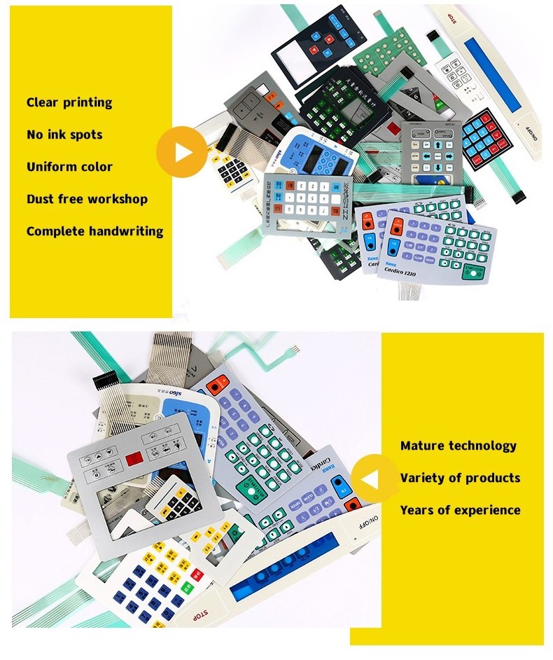 Graphic overlay with adhesive touch Button membrane panel keyboard keypad