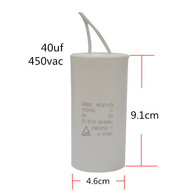 CBB60 capacitor 450vac 50 60hz mechanical equipment motor starting capacitor