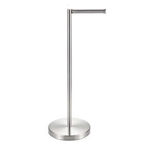 Free Standing Toilet Paper Holder Stand Stainless Steel Rustproof Tissue Roll Holder Floor Stand for Bathroom Storage