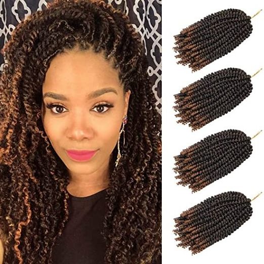 8 Inch Crochet Braid Synthetic Curly Hair Extensions Spring Twist Hair Ombre Jumbo Braiding Nubian Twist Hair