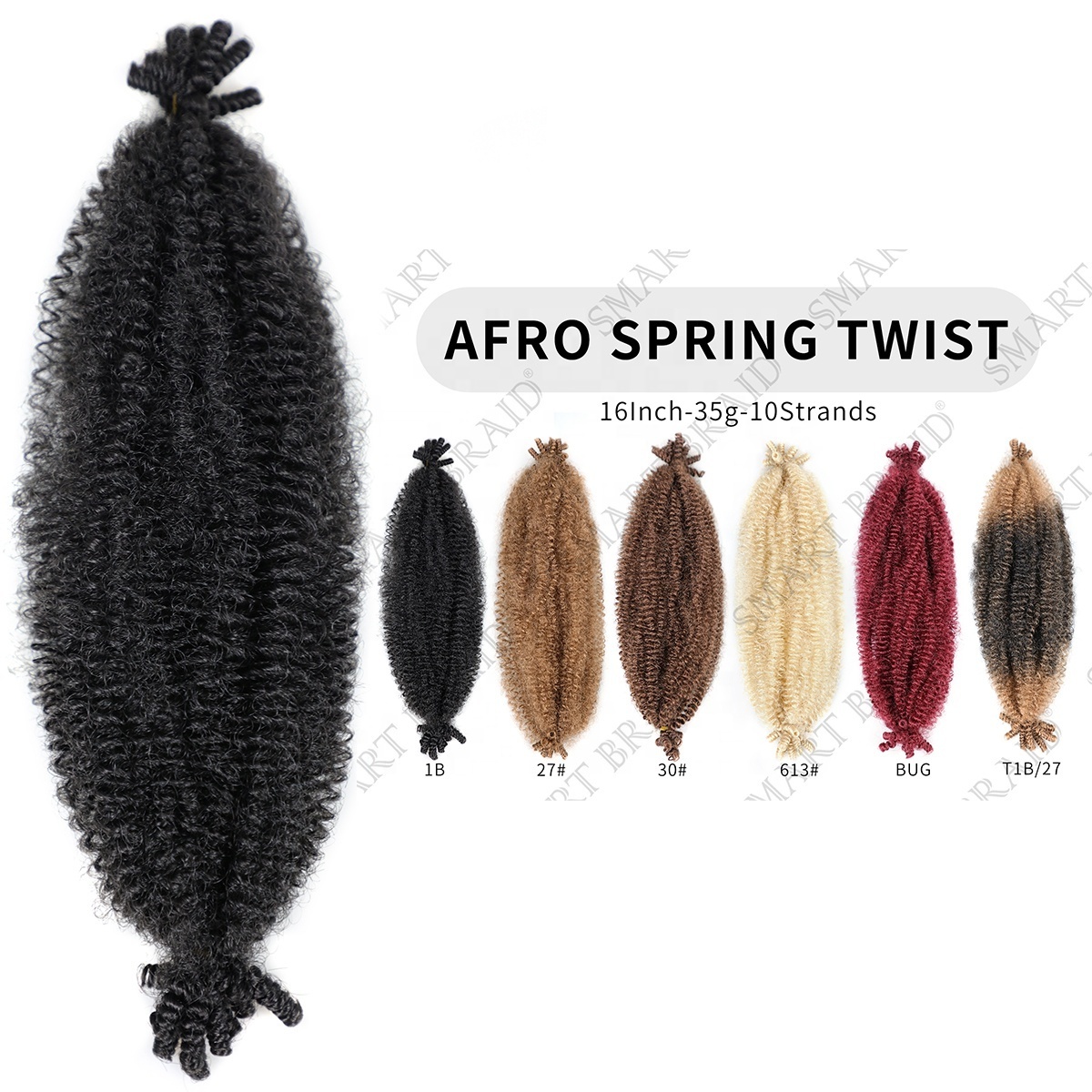 Pre-Separated Springy Afro Twist Hair Pre-fluffed Natural Kinky Twist For Protective Styling Marley Crochet Braiding Hair