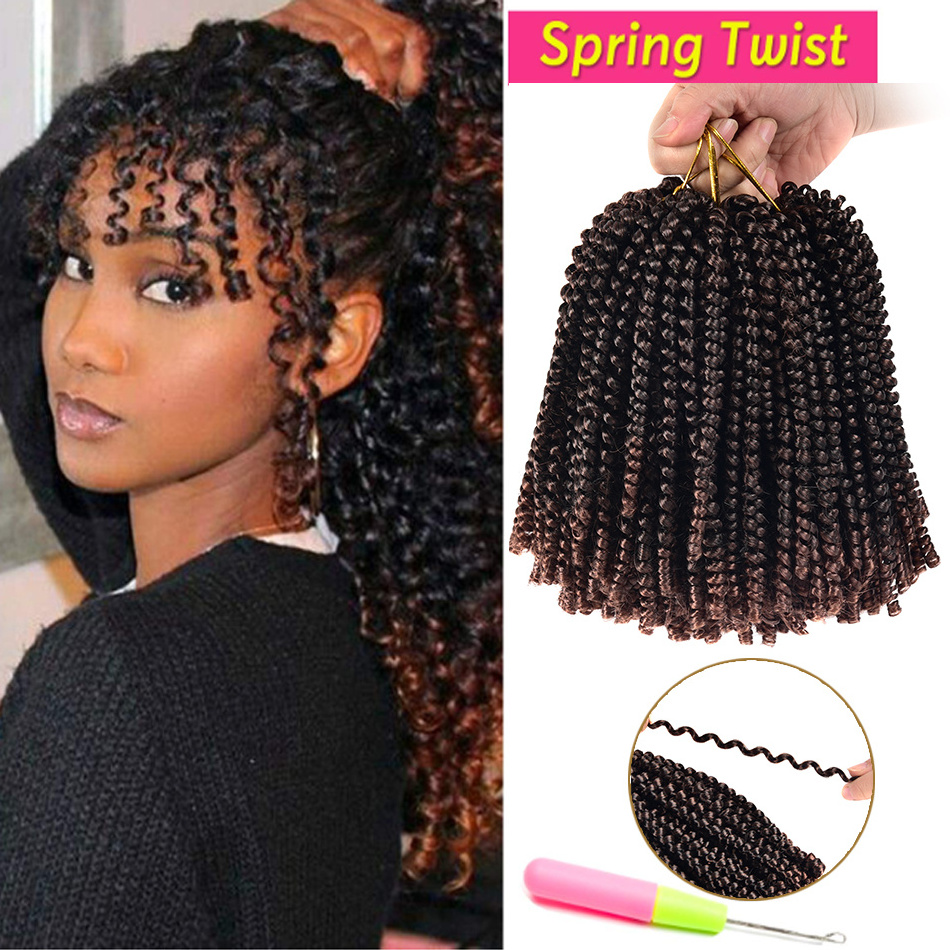 Burgundy Wholesale Afro Pre Twisted 8 Inch Synthetic Freetress Long Extension Crochet Ombre Braid Nubian Spring Twist Hair