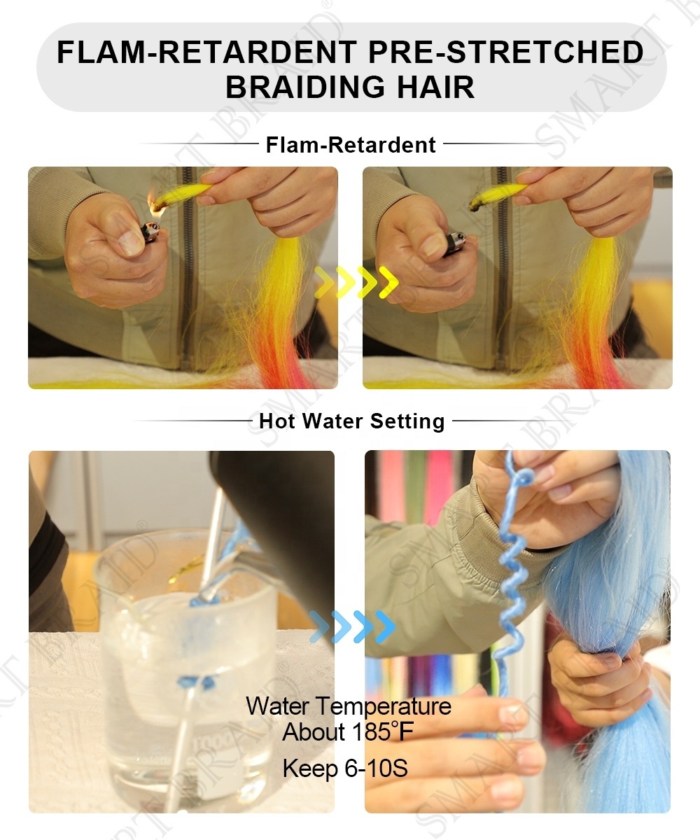 Free Sample Synthetic Pre Stretched Yaki Ombre Braiding Hair For Wholesale Braid Hair Prestretched Braiding Hair Extension