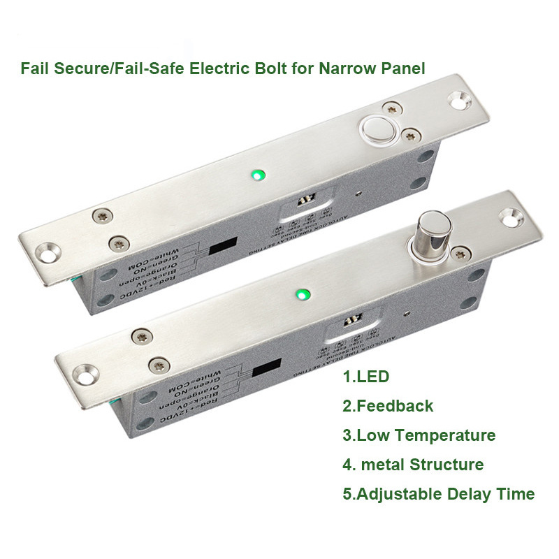 High Quality Electric Bolt Lock Narrow Panel 5 Lines Feedback Signal Electronic Smart Bolt Lock