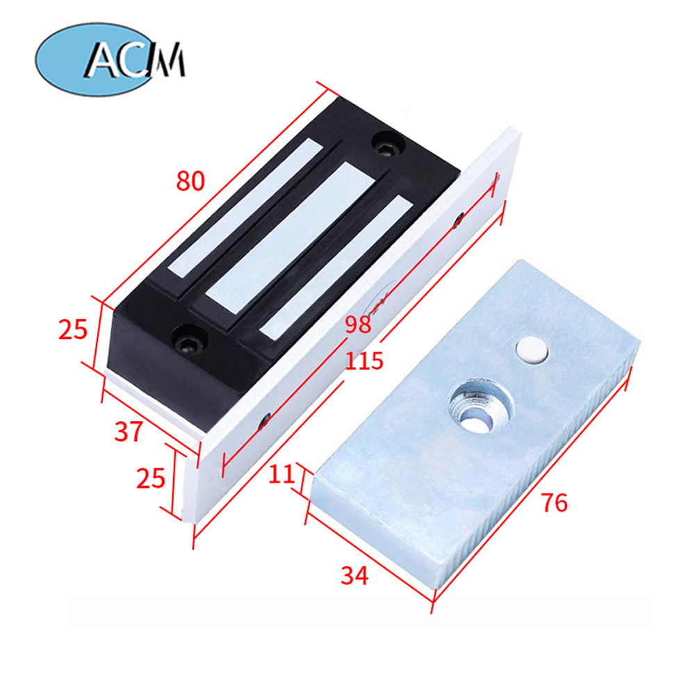 DC12V /24V Electromagnetic Lock Magnetic Lock 60Kg/100Lbs Holding Force For Showcase Cabinet Door Frameless Glass