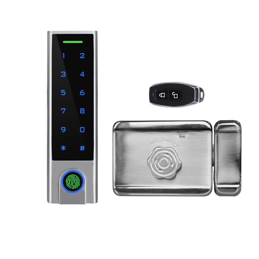 Touchscreen Smart Doorlock Waterproof Outdoor Gate Rim Lock Fingerprint Door Lock Digital Keypad Code Electronic Lock