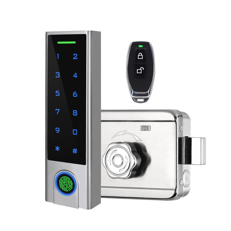 Touchscreen Smart Doorlock Waterproof Outdoor Gate Rim Lock Fingerprint Door Lock Digital Keypad Code Electronic Lock