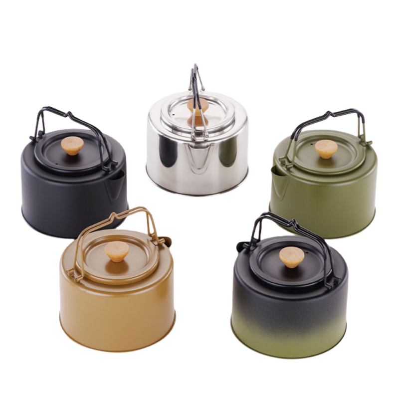 outdoor productsFood grade 304 stainless steel outdoor camping kettle portable anti scalding camping kettle