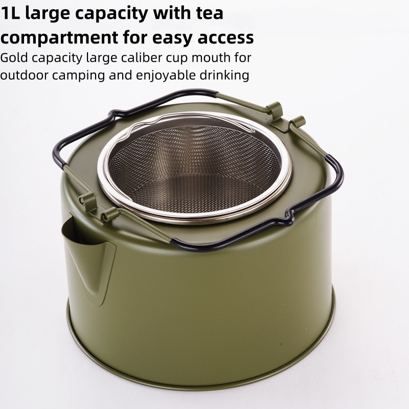 outdoor productsFood grade 304 stainless steel outdoor camping kettle portable anti scalding camping kettle