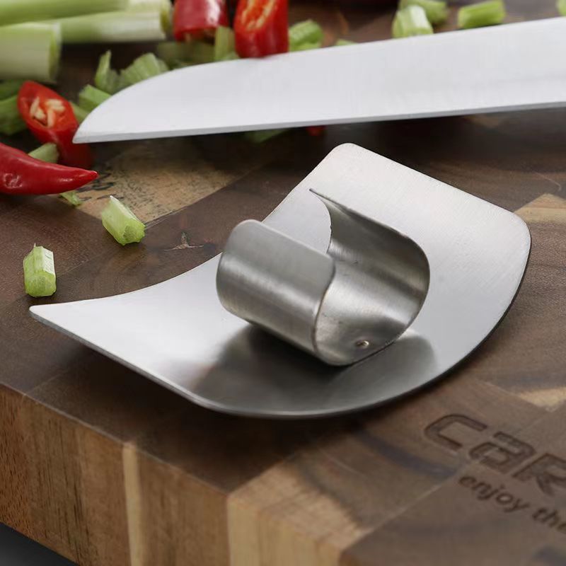 Kitchen Gadgets Finger Guard Stainless Steel Finger Protector Anti-Cutting Hand Guard