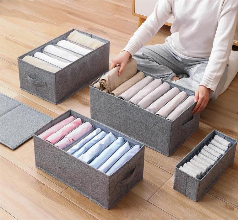 Non-Woven Fabric Wardrobe Storage Box for Pants Clothes Organizer Storage Foldable Underwear Socks Drawer Divider