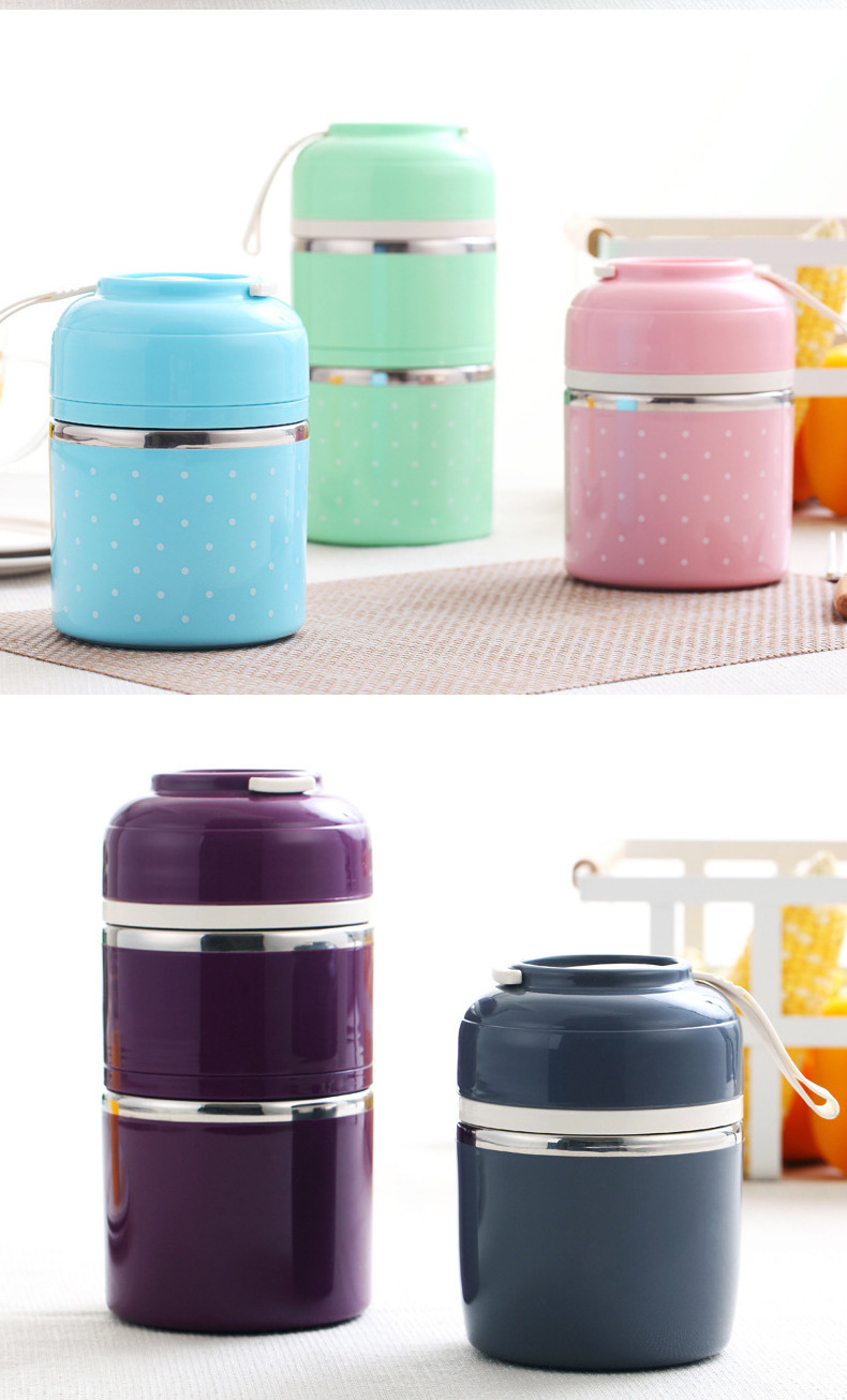 Hot Selling Handle Takeout Containers 3 Layers 304 Stainless Steel Lunch Thermal Insulation Lunch Box