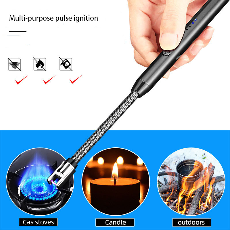 360 Degree Free Spin Kitchen BBQ Lighter Extended Electric Torches USB Rechargeable Windproof Igniter