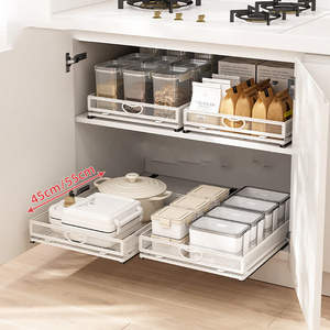 Kitchen Spice Storage Drawers Slide Out Cabinet Drawer Pull Out Wire Basket Cabinet Organizer Spice Shelf