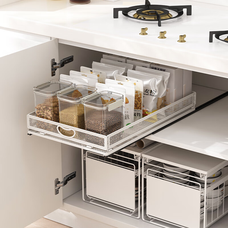 Kitchen Spice Storage Drawers Slide Out Cabinet Drawer Pull Out Wire Basket Cabinet Organizer Spice Shelf