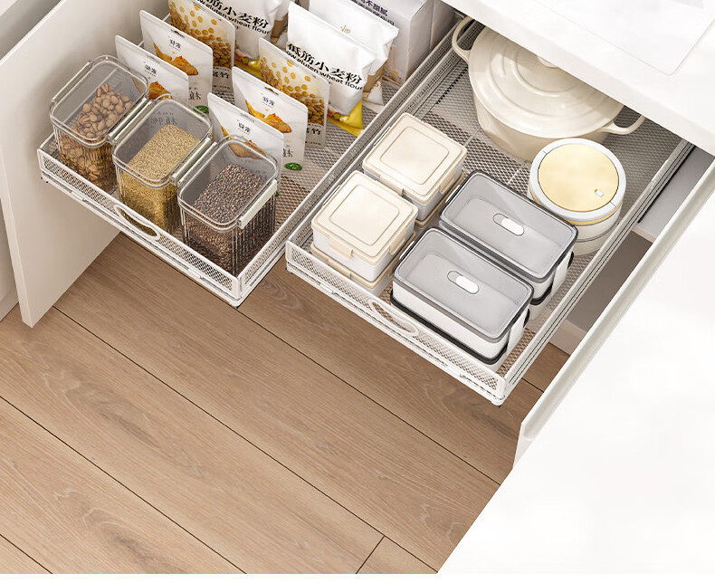 Kitchen Spice Storage Drawers Slide Out Cabinet Drawer Pull Out Wire Basket Cabinet Organizer Spice Shelf