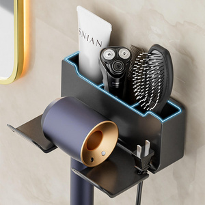 Bathroom Hair Dryer Storage Holders Wall Mounted Shelf Shelves Display Racks Stainless Steel Household Items