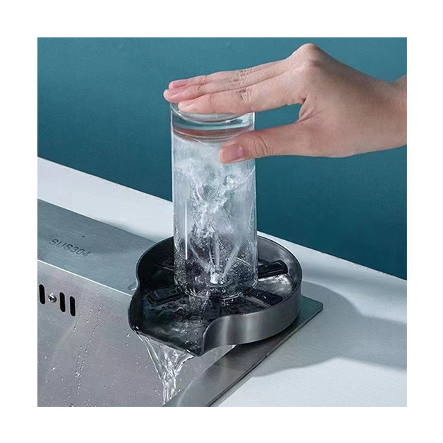 New High Pressure Spin Automatic Metal Stainless Steel Kitchen Sink Glass Cup Rinser Bottle Cleaning Washer