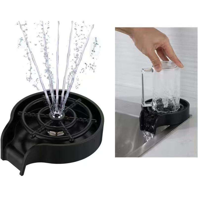 New High Pressure Spin Automatic Metal Stainless Steel Kitchen Sink Glass Cup Rinser Bottle Cleaning Washer