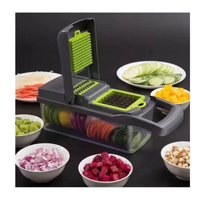 Hot Selling Hand Pressed Fruit Vegetable Food Onion Slicer Cutter Vegetable Chopper Manual With Storage Bin