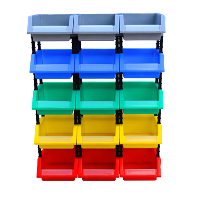 Plastic Warehouse Parts Storage Box Stackable Hardware Small Parts Organizer Bin Portable Cabinet For Tools