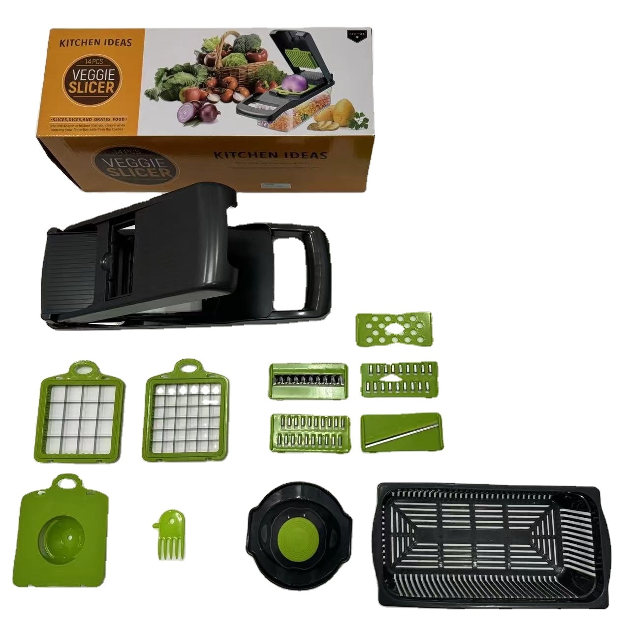 Multifunctional Stainless Steel Kitchen Shredder and Dicer ABS Vegetable and Fruit Cutting Machine Salad Shredder Cutting Tool