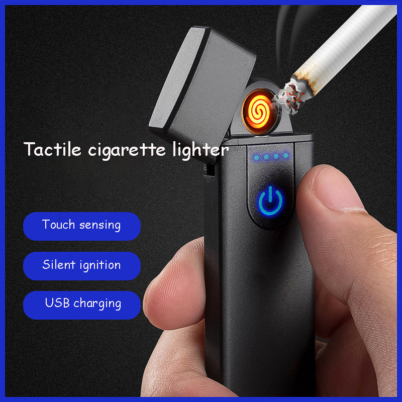 Electronic Outdoor Windproof Touch Lighter Creative USB Lighter Rechargeable Cigarette Lighter