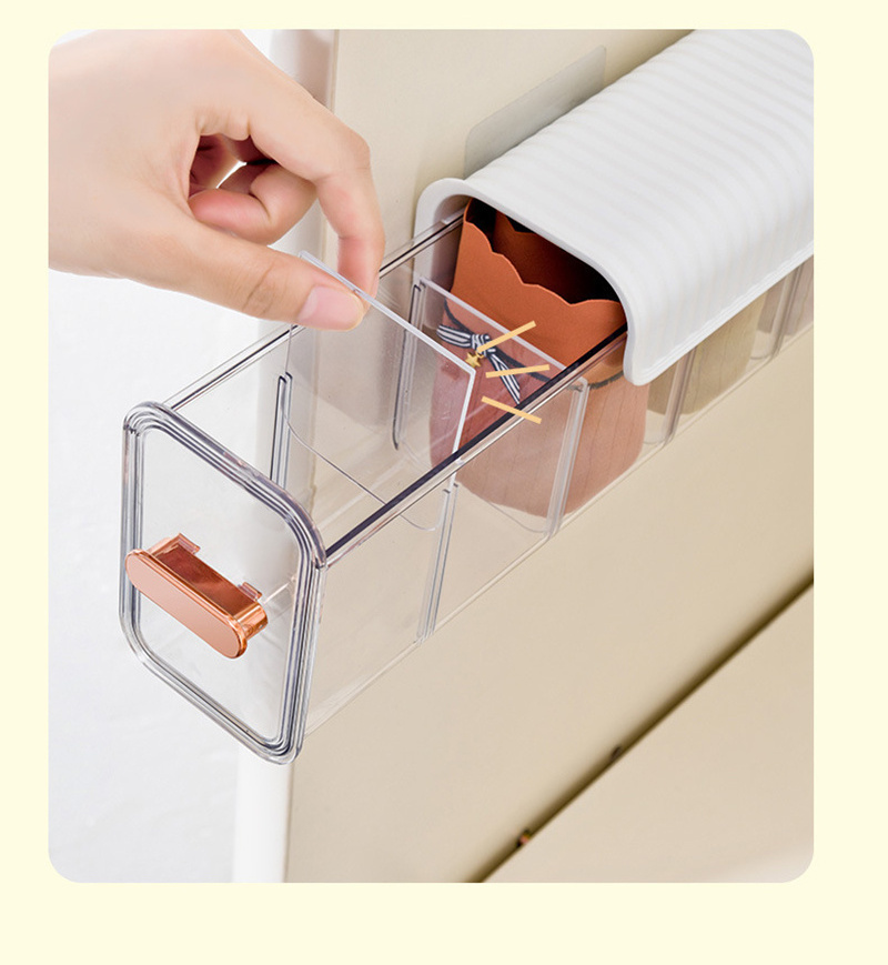 Plastic Underwear Storage Box With Detachable Dividers Wall Mounted Underwear Socks Organizer Sundries Storage Drawer