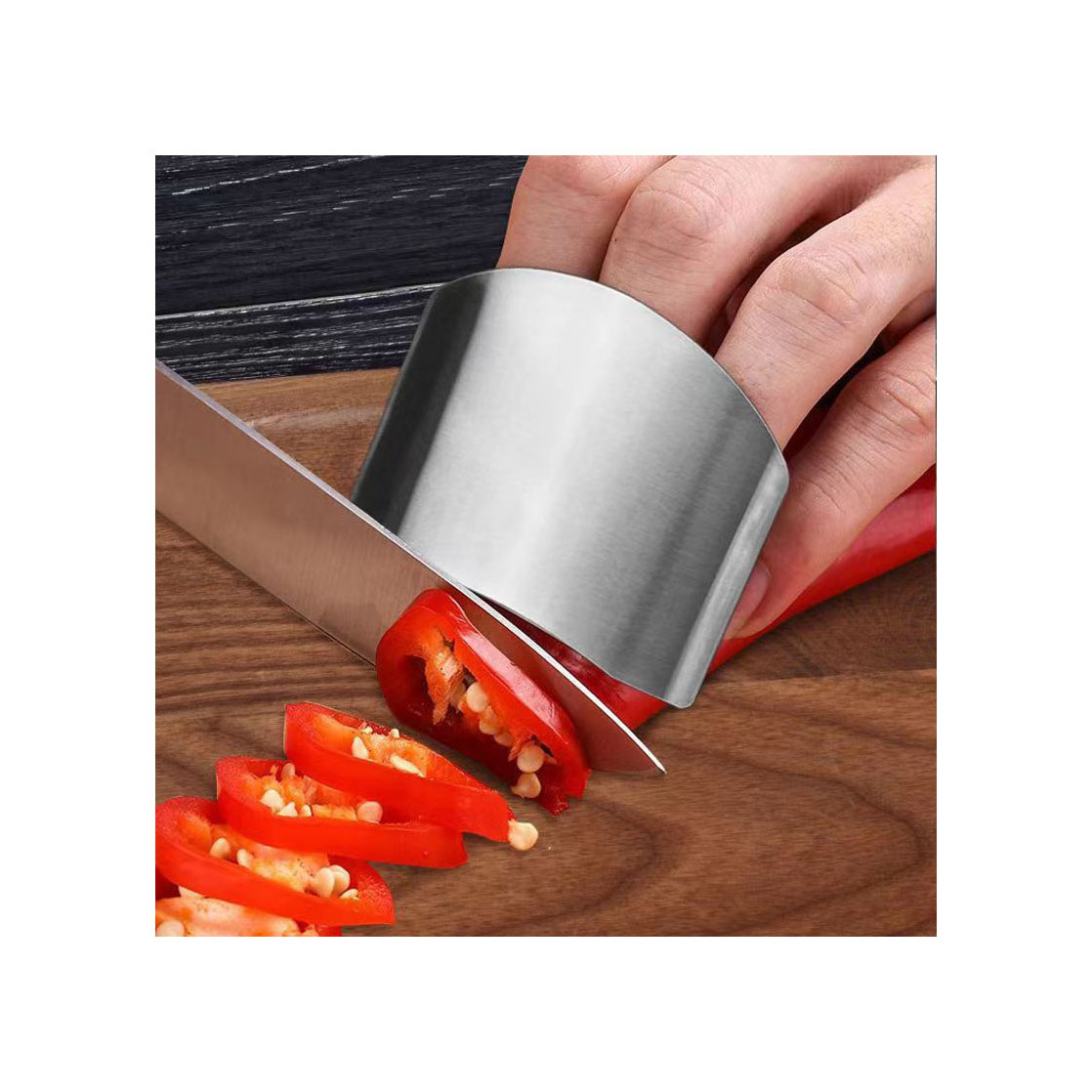 Kitchen Gadgets Finger Guard Stainless Steel Finger Protector Anti-Cutting Hand Guard