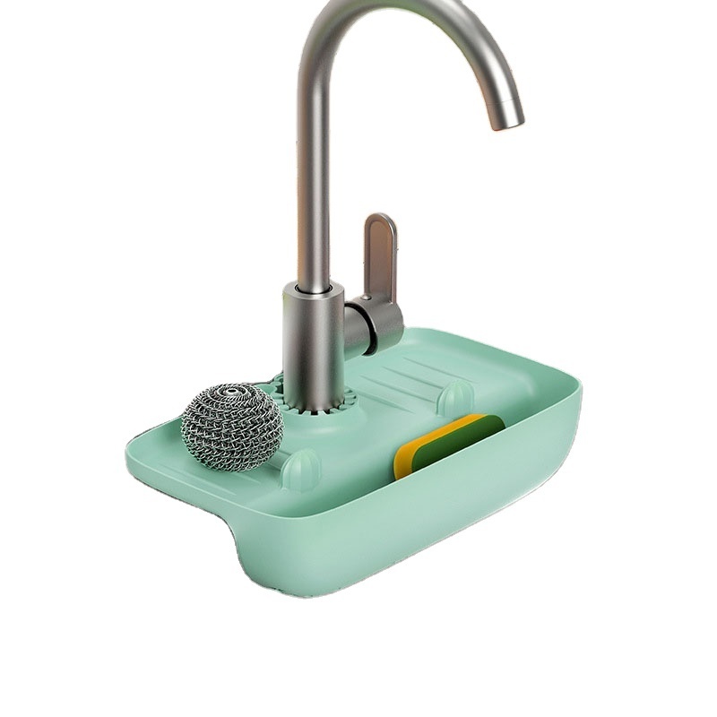 Faucet Caddy Sponge Dishcloth Storage Holder Kitchen Sink Splashproof Drying Pad Splash Guard Bathroom Sink Drain Rack