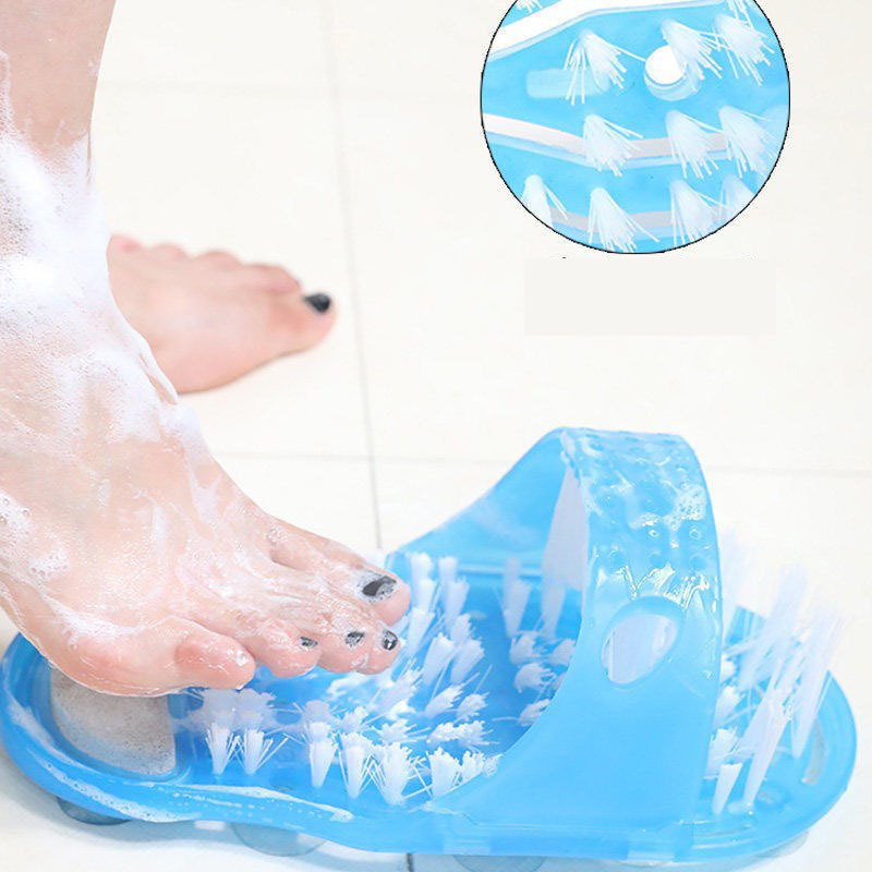 Creative Bathroom Dead Skin Lazy Foot Slippers Shower Feet Scrubber Shoe Shape Foot Cleaning Brush