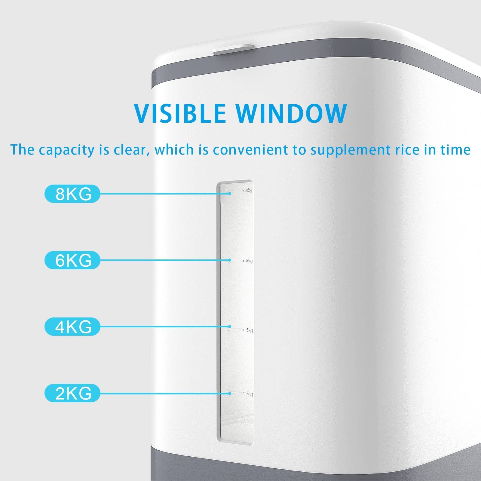 25 Lbs Rice Dispenser Large Grain Container Storage with Lid Measuring Cylinder Moisture Proof Household Cereal Dispenser Bucket