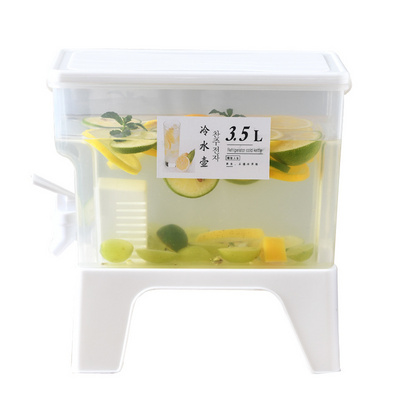 Large Capacity Cold Water Kettle 3.5L Cold Water Kettle with Faucet Household Fruit Juice Beverage Tea Bucket