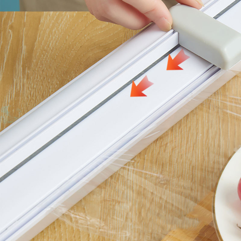 Kitchen Cutting Tool Portable Cling Film Cutter Wall-Mounted Cling Film Storage Box