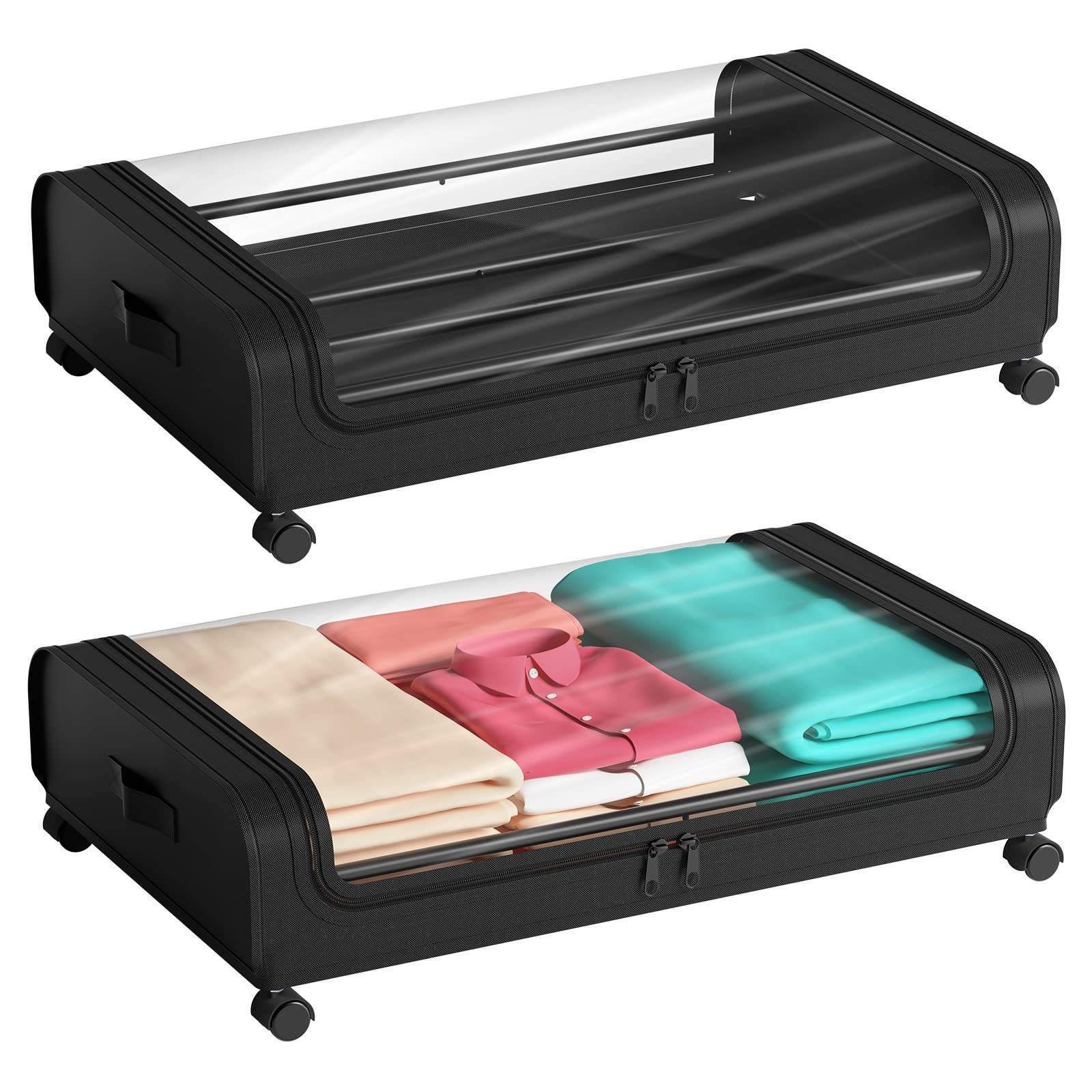 Under Bed Storage Containers With Wheels And Handles Underbed StorageDrawer For Blanket Shoe Storage Orqanizer Drawer Bag