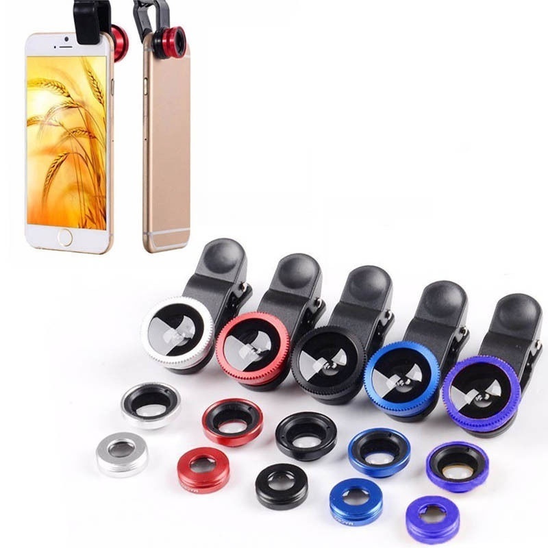 Mini 3 in 1 mobile Phone zoom Lens Super Fisheye camera Wide Angle Macro Lens for smartphone