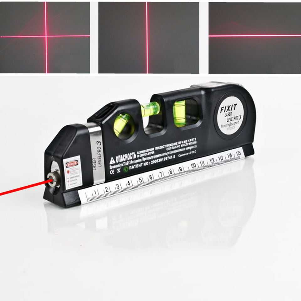 LV03 4 in 1 Infrared Laser Level Cross Line Laser Tape 2.5M Measurement Multipurpose Hand Tool Measure Level Laser