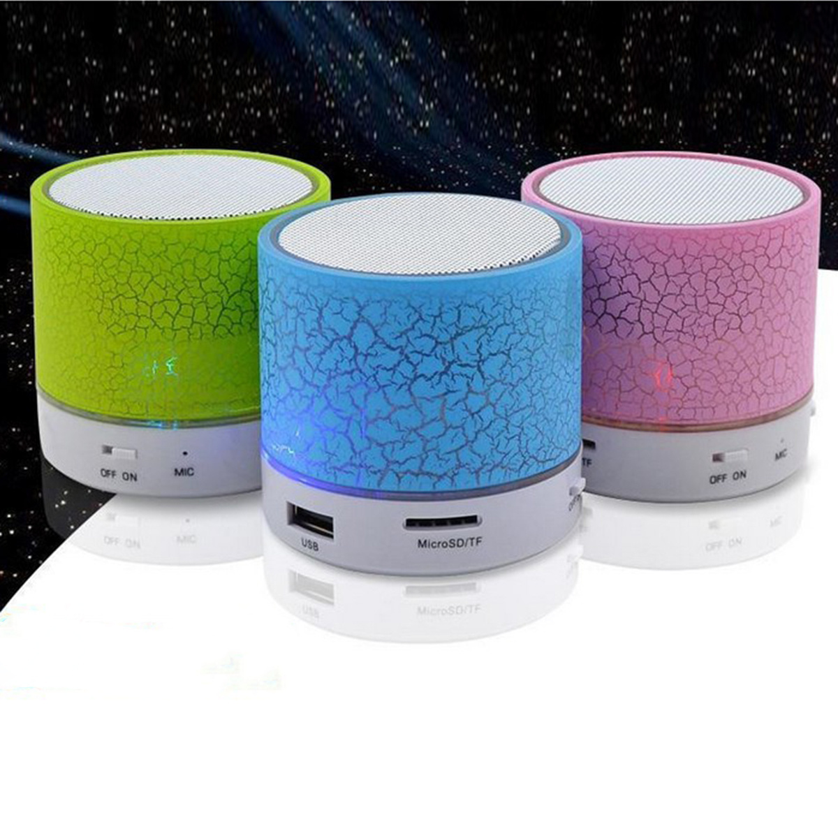 Wireless BT 2.1 Speaker LED Mini Speaker Universal MP3 TF Micro SD Card Supports Handsfree Call For iPhone