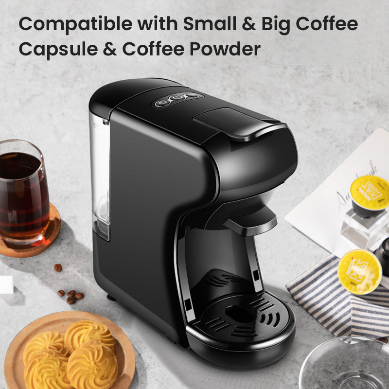 High Quality 3 In 1 Coffee Maker Machine Automatic Capsule Coffee 19bar Espresso Cafetera Brewing For Office Home Use