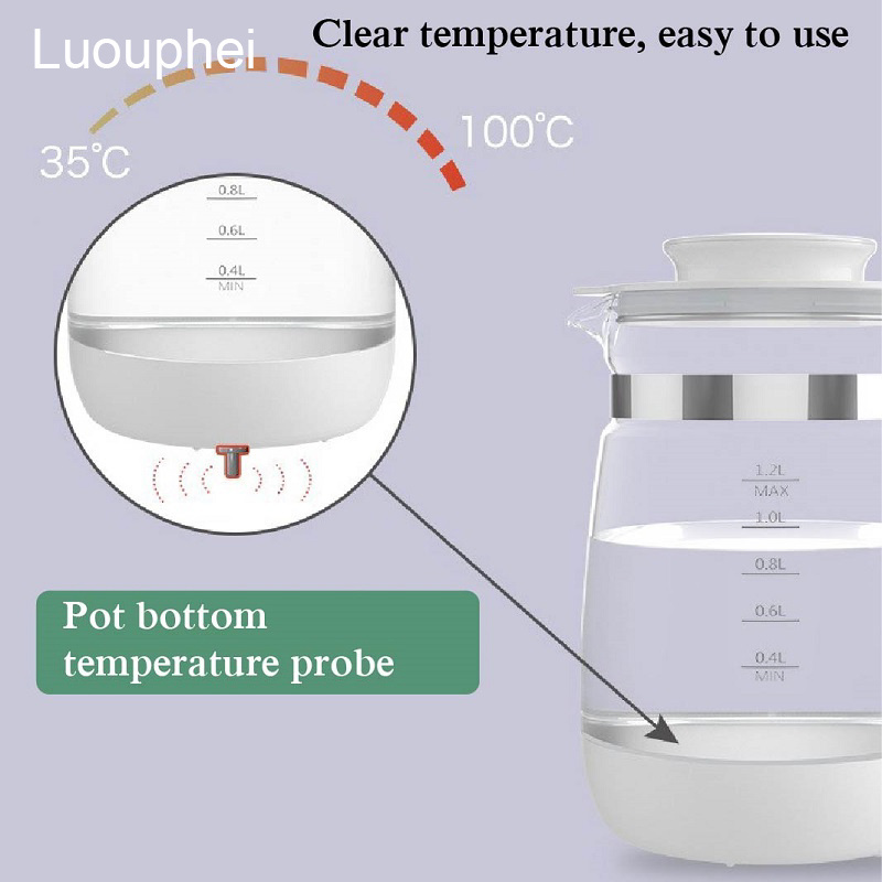 In Stock LCD Multi-Function Digital Constant Temperature Baby Milk Warmer With Remote Controller Electric Glass Kettle