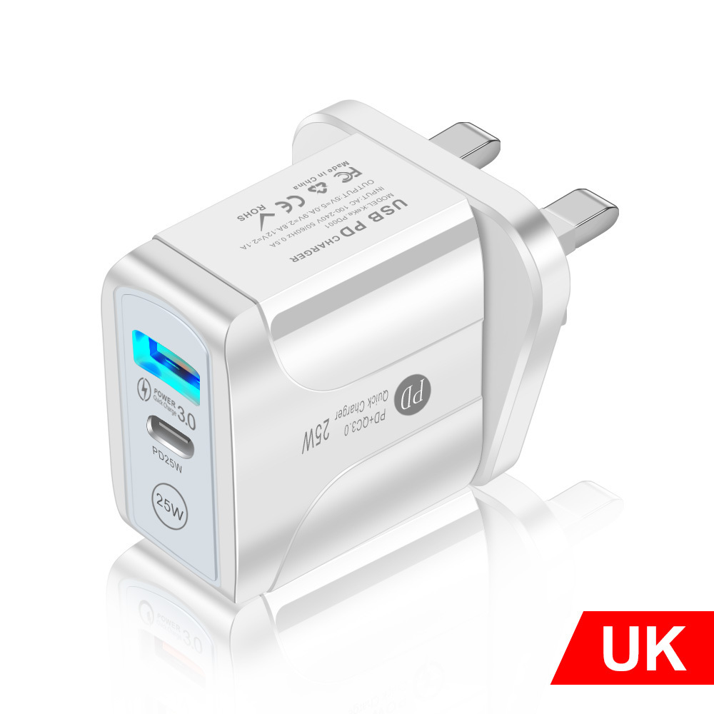 Best Sellers 2024 PD QC3.0 Dual USB Phone Wall Mounted Charging Wall Charger 25W