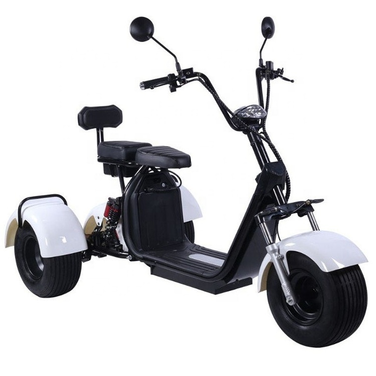 Smarda customized citycoco electric 3 wheel mobility scooter with 2 seats for adult