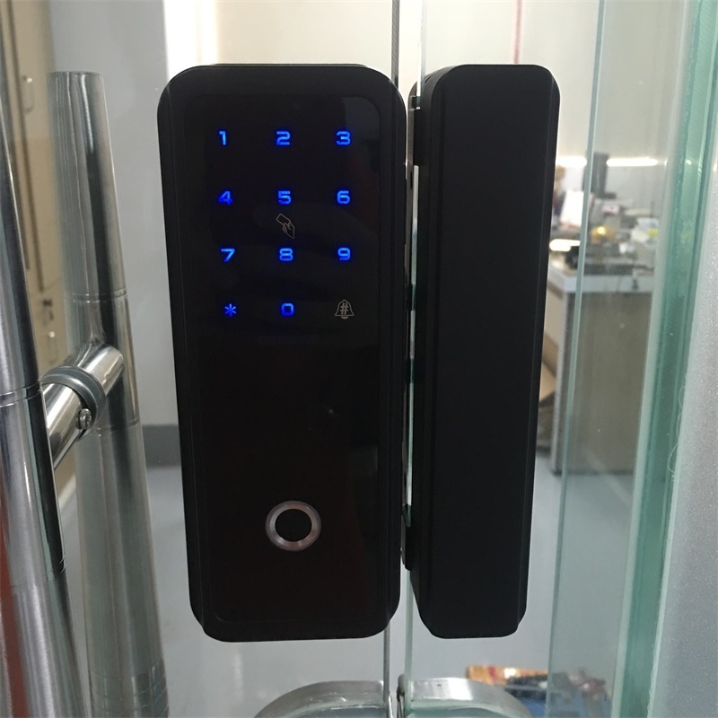 Smart Office Glass Door Lock Wifi Keyless Entry ttlock App Lock Digital Passcode Commercial Sliding Door Lock